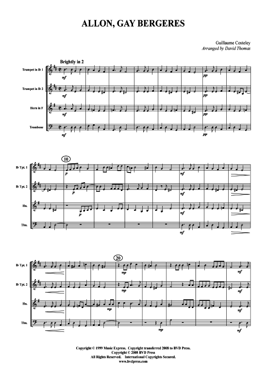 Produktbild zu: Allon gay bergeresGuillaume Costeley (arr. Thomas)