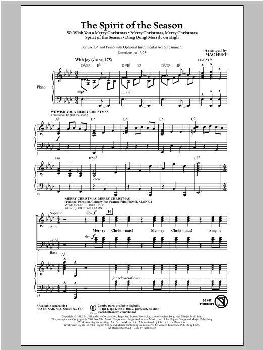 Product gallery: Page 1 of 1 The Spirit of the Season (Medley), Mac Huff