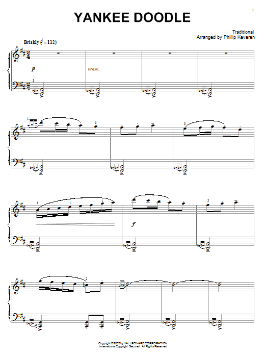 Product gallery: Page 1 of 1 Yankee Doodle (arr. Phillip Keveren), Traditional