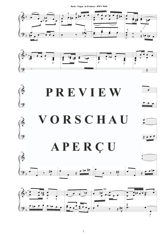 Produktgalerie: Seite 8 von 11 Fuge in D-Moll BWV 964b, , Klavier Solo