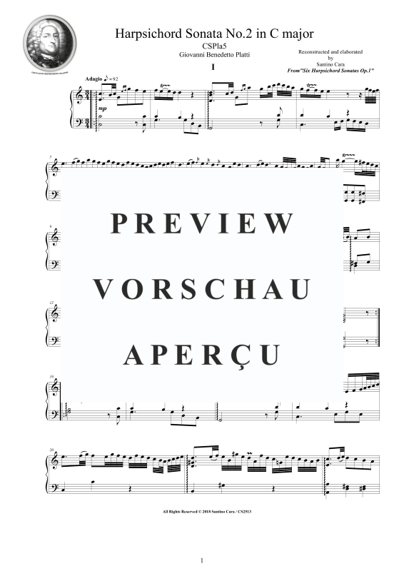 Produktgalerie: Seite 2 von 10 Cembalo Sonate Nr. 2 in C-Dur Op. 1, , Cembalo/Klavier Solo
