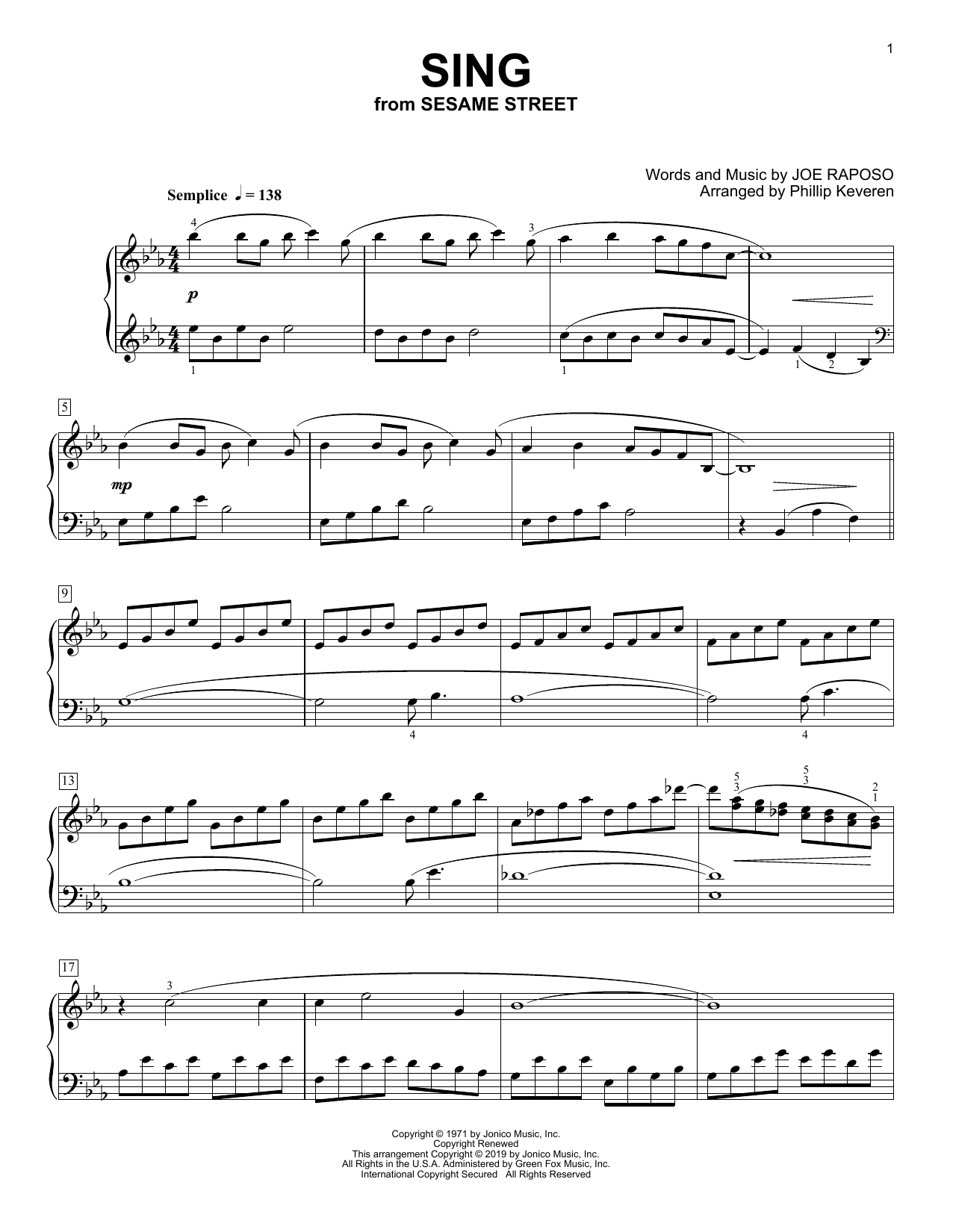 Product picture to: Sing (arr. Phillip Keveren)