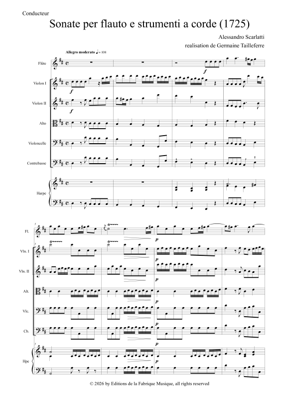 Produktgalerie: Seite 1 von 11 Sonata 7 in D major, , Flöte, Harfe und Streichorchester