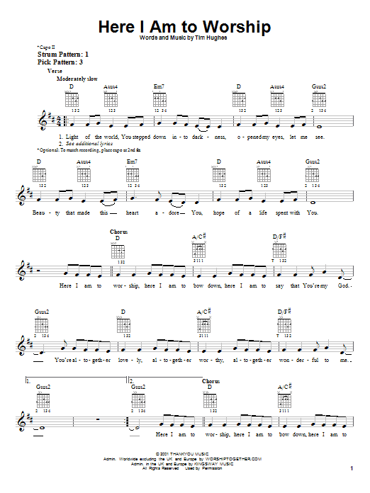 Produktgalerie: Seite 1 von 1 Here I Am To Worship, Tim Hughes, Gitarre