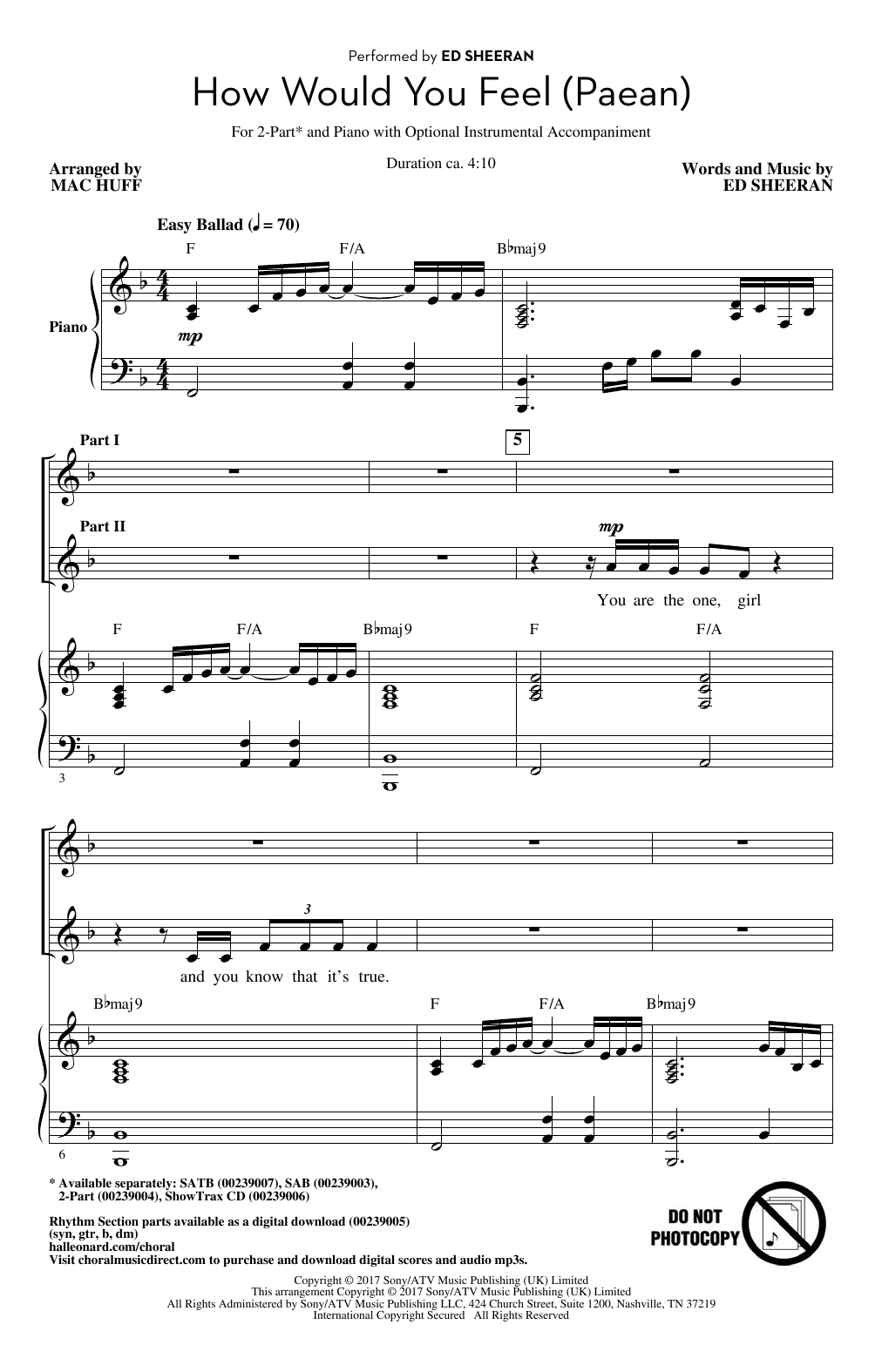 Produktbild zu: How Would You Feel (Paean) (arr. Mac Huff)
