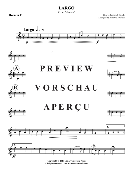 Produktgalerie: Seite 7 von 11 Largo aus Xerxeso , , (Blechbläser-Quintett + Orgel)