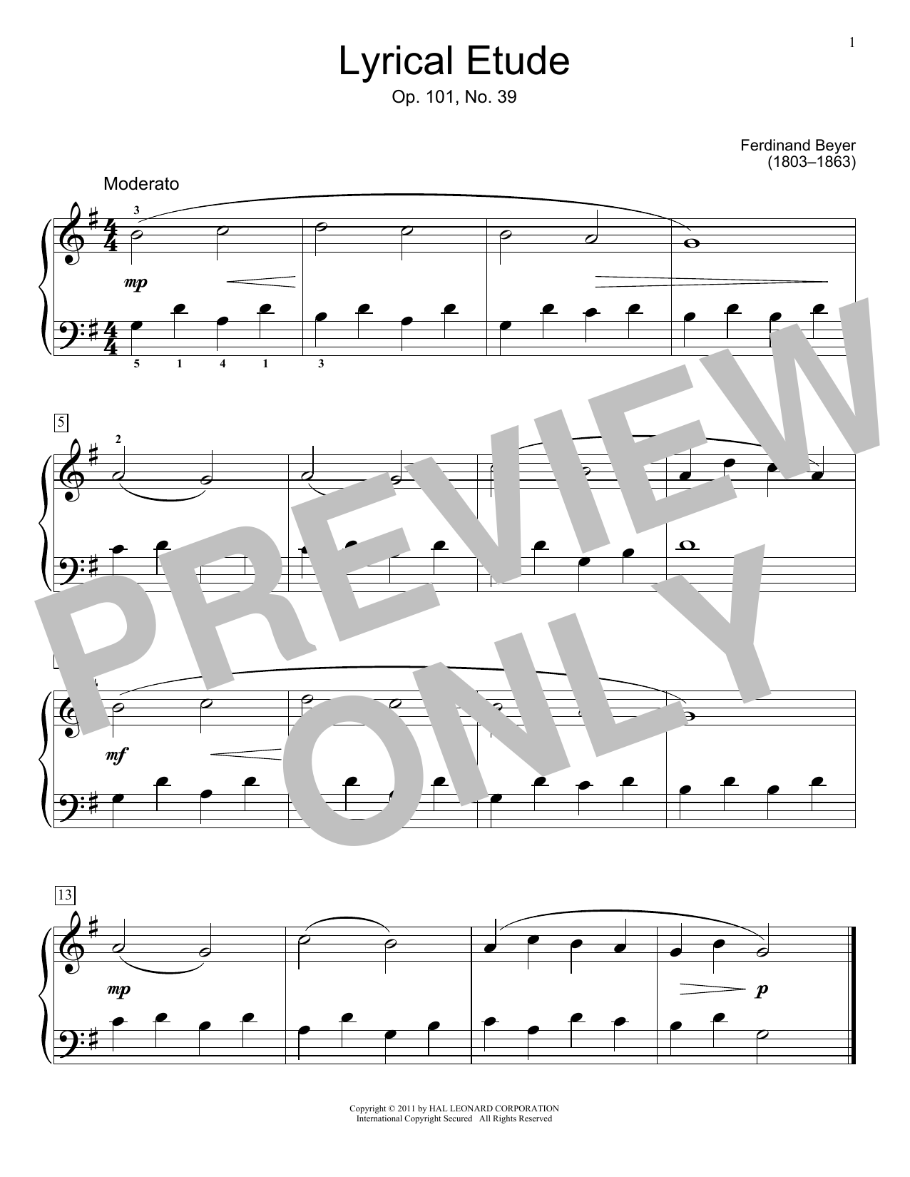 Produktgalerie: Seite 1 von 1 Lyrical Etude, Ferdinand Beyer, Klavier