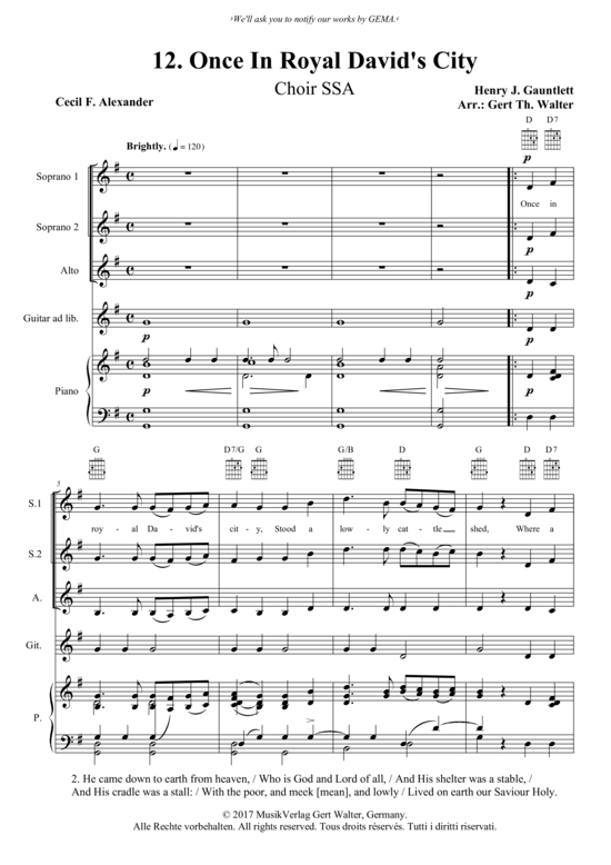 Produktbild zu: Once In Royal David´s City Henry J. Gauntlett