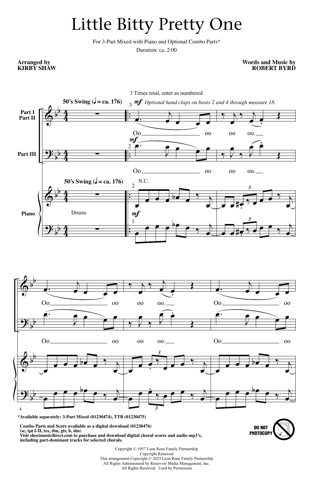 Produktbild zu: Little Bitty Pretty One (arr. Kirby Shaw)