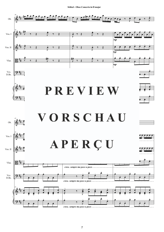 Produktgalerie: Seite 8 von 11 Oboen Konzert in D-Dur, , Oboe Solo, Streicherensemble und Cembalo BC
