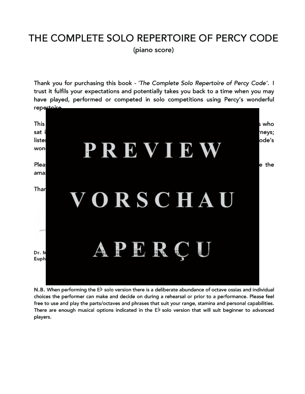 Produktgalerie: Seite 3 von 11 Preserving Code, The Complete Solo Repertoire of Percy Code, , (Melodie und Klavier)