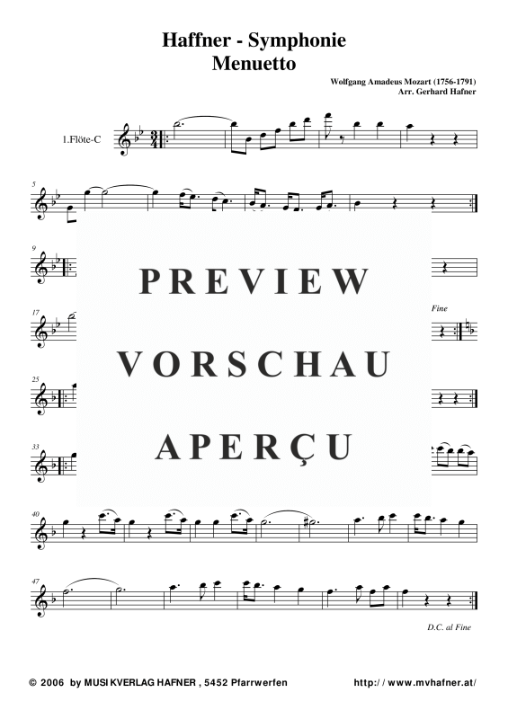 Product gallery: Page 11 of 11 Menuett aus der Haffner Sinfonie (KV 385, 1782), , (large wind orchestra)