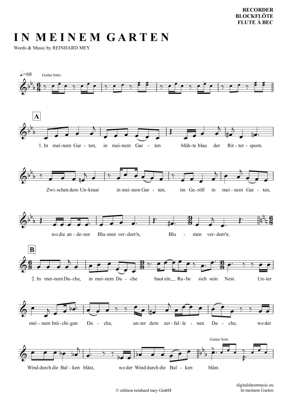 Product picture to: In Meinem GartenReinhard Mey