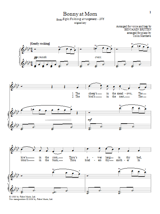 Product picture to: Bonny at morn (from Eight Folksong Arrangements - 1976)