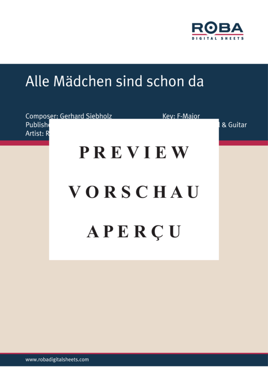 Product gallery: Page 2 of 4 Alle Mädchen sind schon da , , Piano and Voice