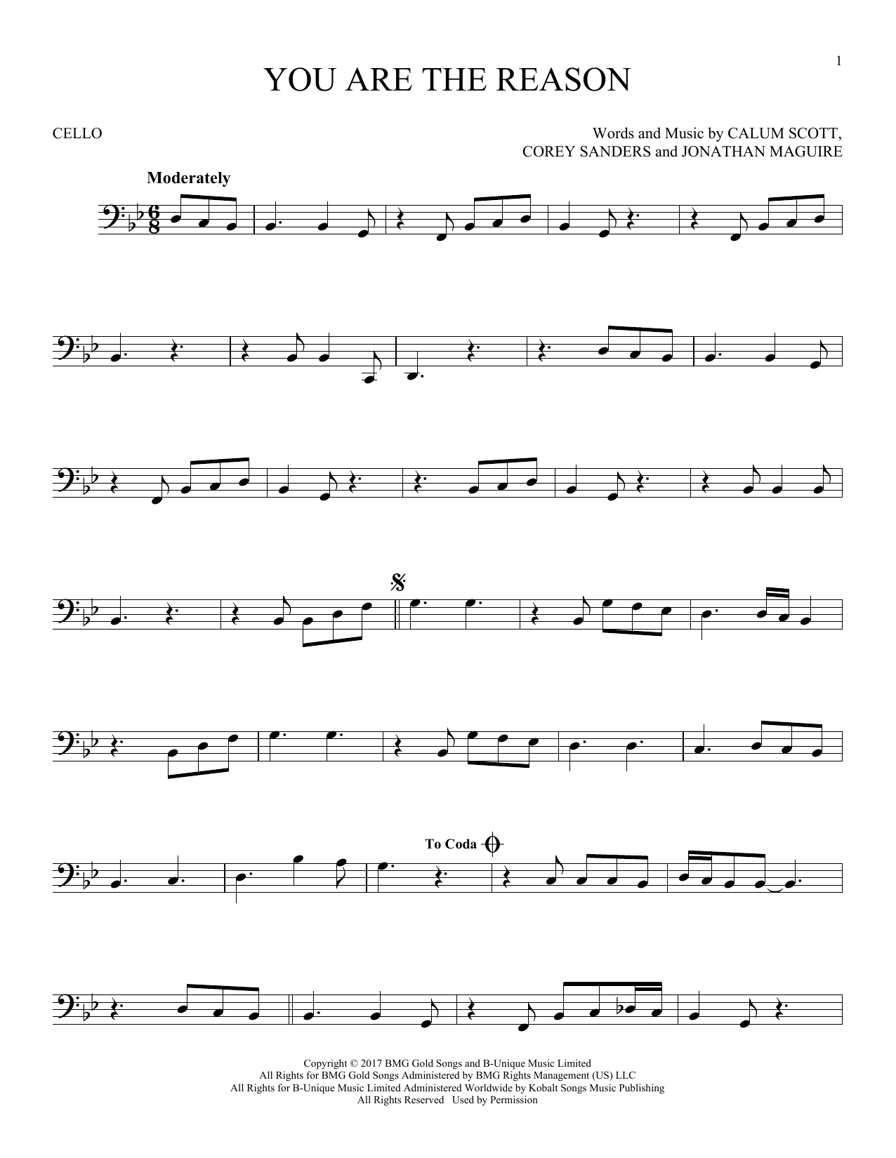 Produktgalerie: Seite 1 von 1 You Are The Reason, Calum Scott, Violoncello