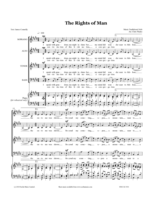 Produktgalerie: Seite 1 von 11 The Rights of Man, , Gemischter Chor