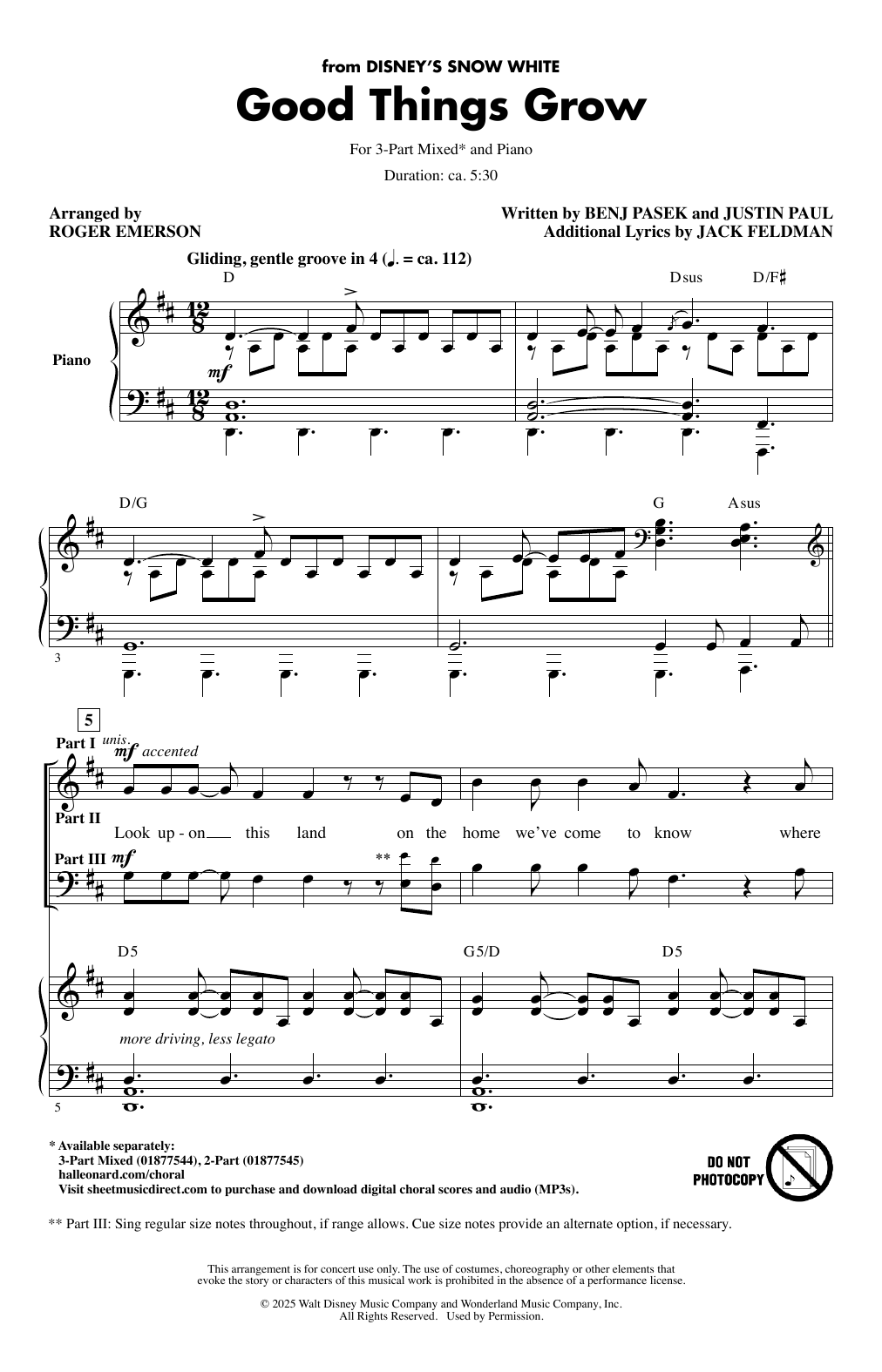 Produktbild zu: Good Things Grow (from Snow White) (arr. Roger Emerson)