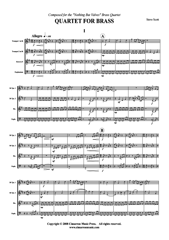 Produktbild zu: Quartet for Brass Steve Scott