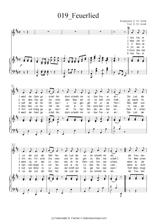 Produktbild zu: Feuerlied E. M. Arndt / E. M. Arndt