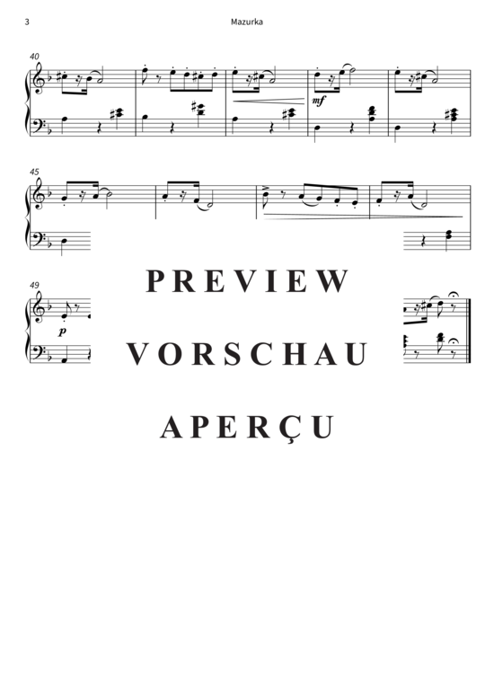 Produktgalerie: Seite 6 von 6 Mazurka - Nr. 10 aus Kinderalbum op. 39 , , Klavier Solo