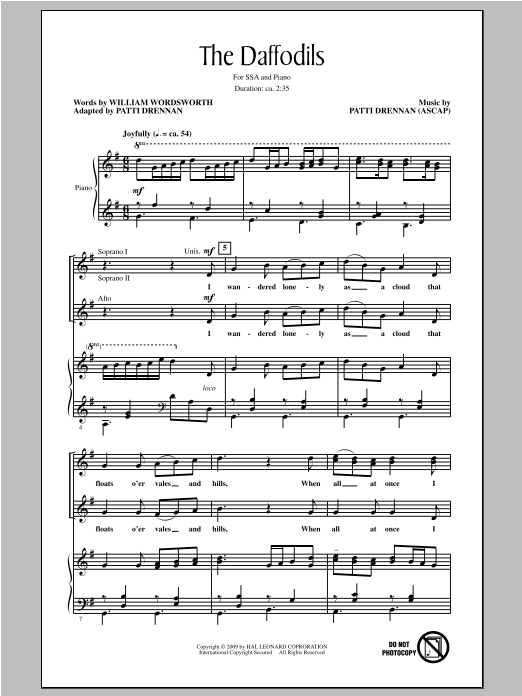 Produktgalerie: Seite 1 von 1 The Daffodils, Patti Drennan, Chor