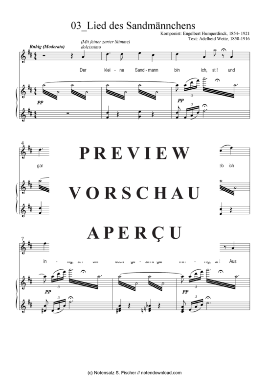 Product gallery: Page 2 of 5 Lied des Sandmännchens , , Piano and Voice