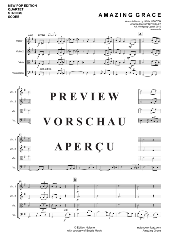 gallery: Amazing Grace , Presley, Elvis, (Streicher Quartett)