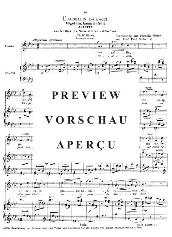 Product gallery: Page 2 of 4 L'augellin da' lacci, Sieber Ferdinand, High Voice and Piano