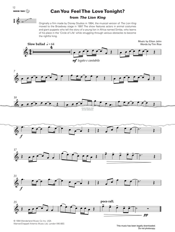 Produktgalerie: Seite 1 von 1 Can You Feel The Love Tonight (from "The Lion King"), Elton John, Klavier, Trompete