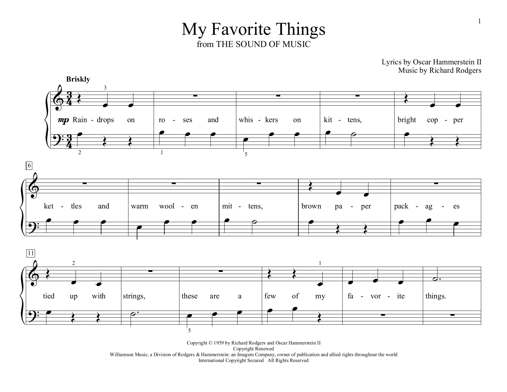 Produktbild zu: My Favorite Things (from The Sound of Music) (arr. Christopher Hussey)