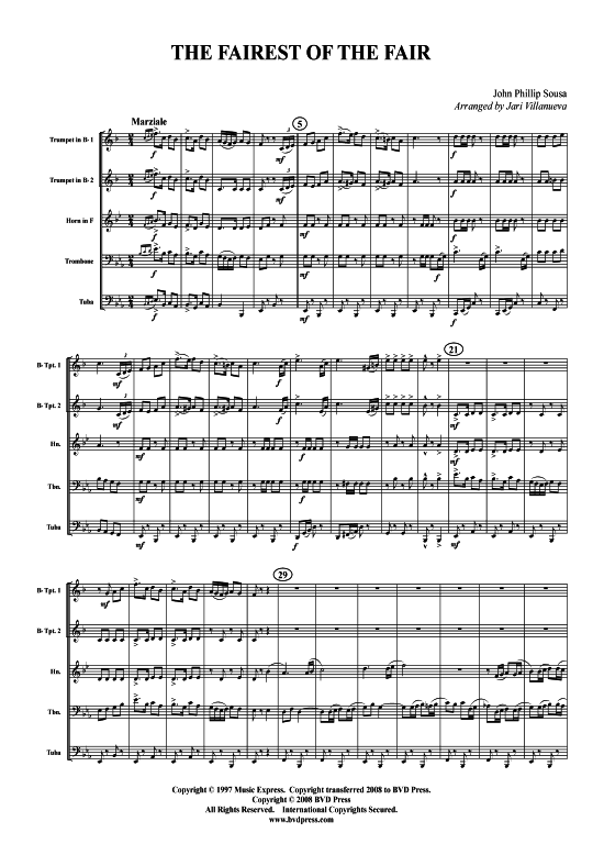 Produktbild zu: The Fairest of the Fair John Philip Sousa (arr. Villanueva)