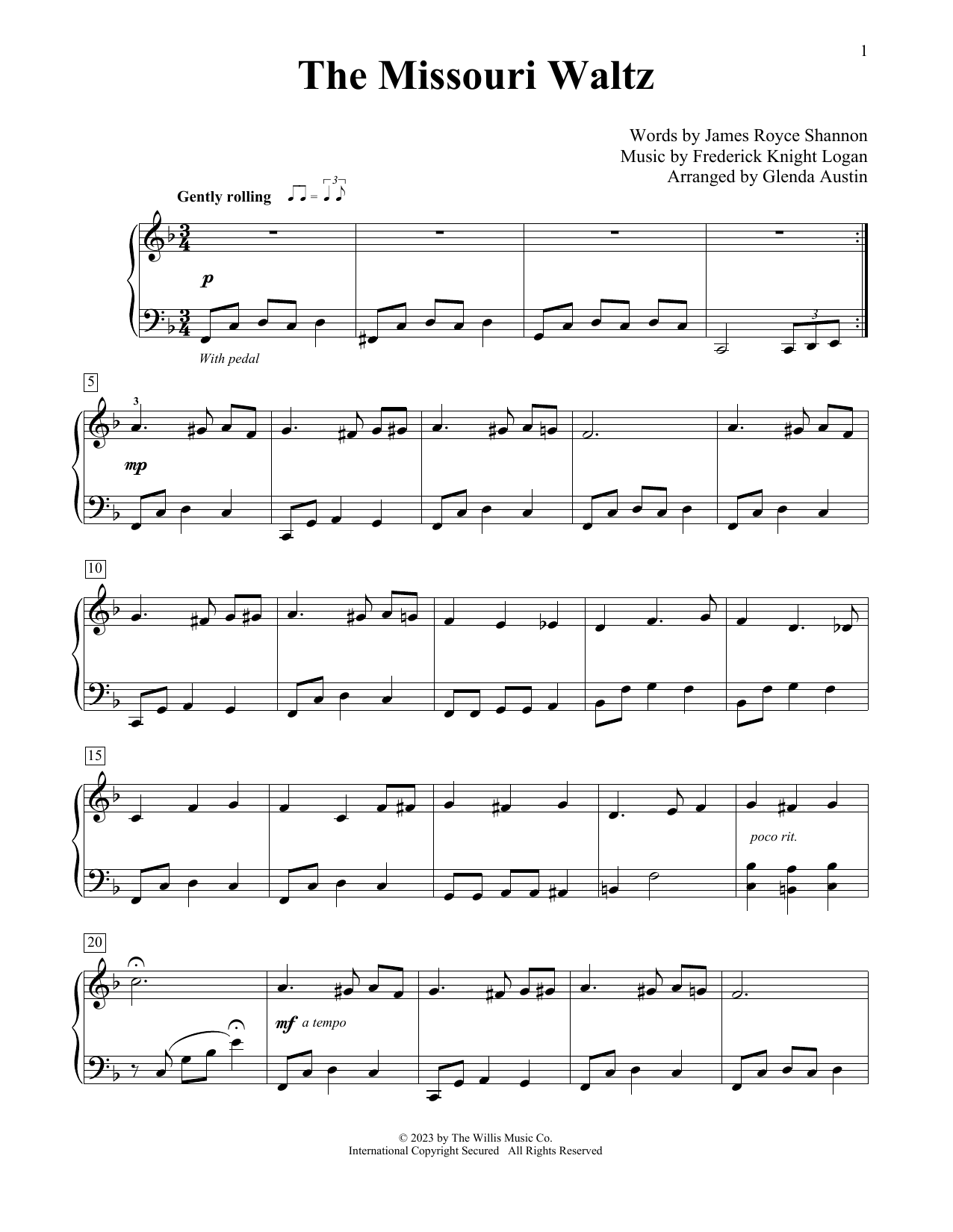Product picture to: The Missouri Waltz (arr. Glenda Austin)