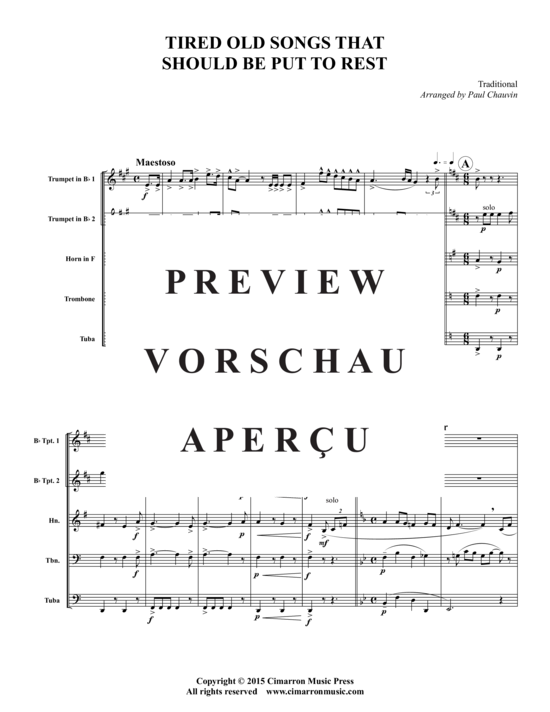 Produktgalerie: Seite 3 von 17 Tired Old Songs That Should Be Put To Rest , , (Blechbläserquintett)