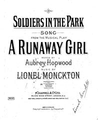 cover: Soldiers In The Park, Lionel Monckton, Gesang, Klavier