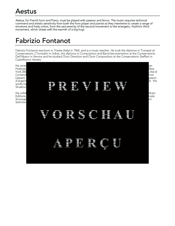 Produktgalerie: Seite 4 von 11 Aestus, , (Horn in F und Klavier)