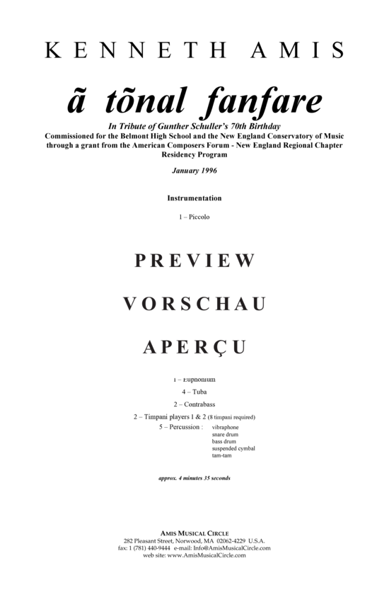 Produktgalerie: Seite 3 von 13 A tonal Fanfare , , (Concert Band)