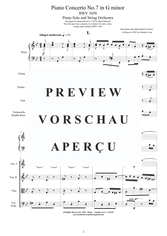 Produktgalerie: Seite 3 von 11 Klavierkonzert Nr. 7 g-Moll BWV 1058, , Klavier und Streichorchester