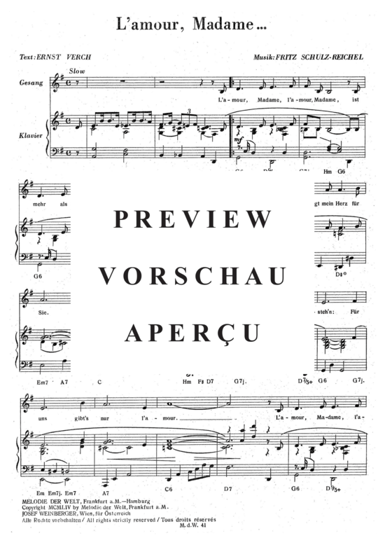Produktgalerie: Seite 3 von 4 L´amour, Madame ... , Wendland, Gerhard, Klavier und Gesang