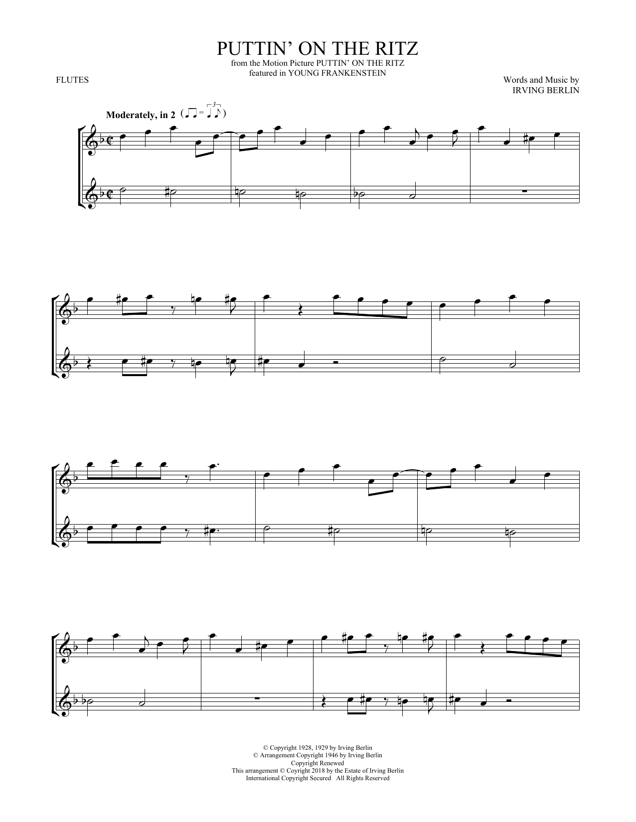 Product gallery: Page 1 of 1 Puttin' On The Ritz, Irving Berlin