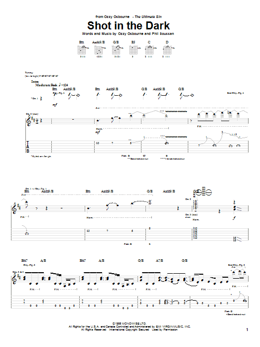 Produktgalerie: Seite 1 von 1 Shot In The Dark, Ozzy Osbourne, Gitarre