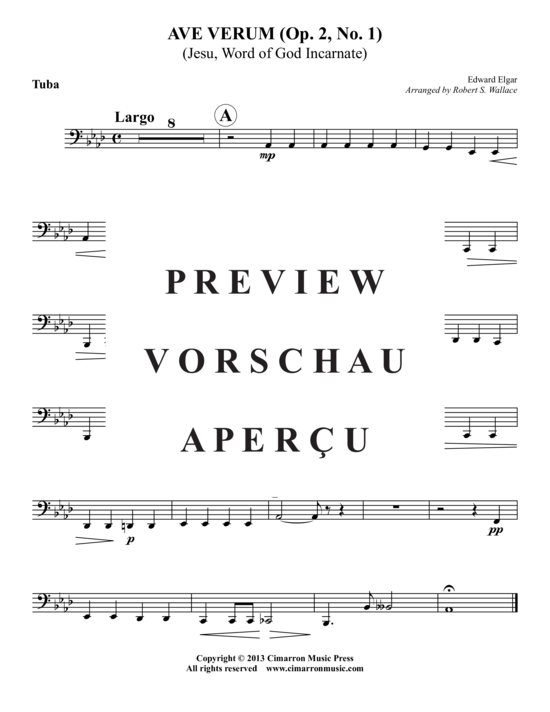 Produktgalerie: Seite 8 von 10 Ave Verum (Op. 2, Nr. 1 (Blechbläser-Quintett + Orgel) , , )
