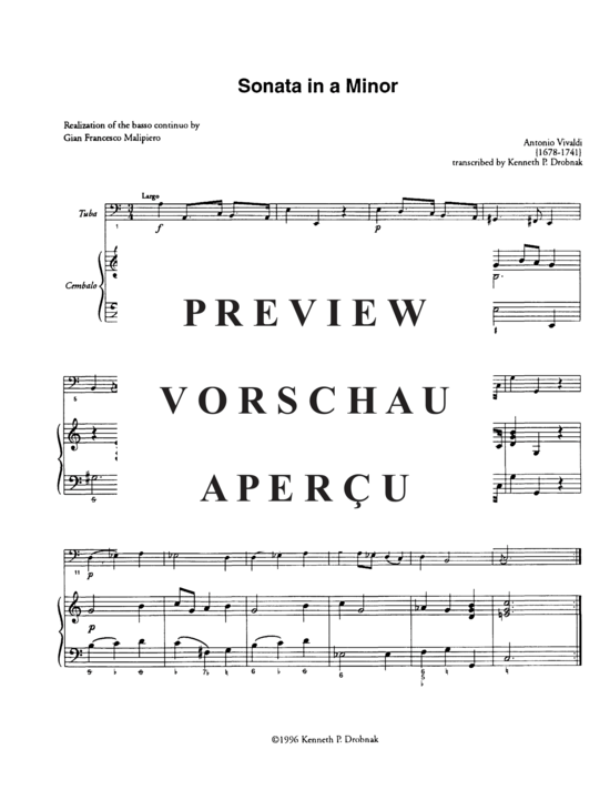 Produktgalerie: Seite 5 von 21 Sonata in a Minor , , (Tuba + Klavier + opt. Violoncello)