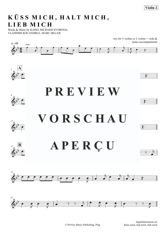 Produktgalerie: Seite 10 von 11 Küss Mich, Halt Mich, Lieb Mich, Egli, Beatrice, (Violinen Trio + Klavier)