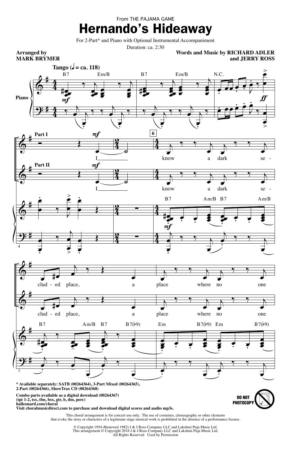 Produktbild zu: Hernando's Hideaway (arr. Mark Brymer)