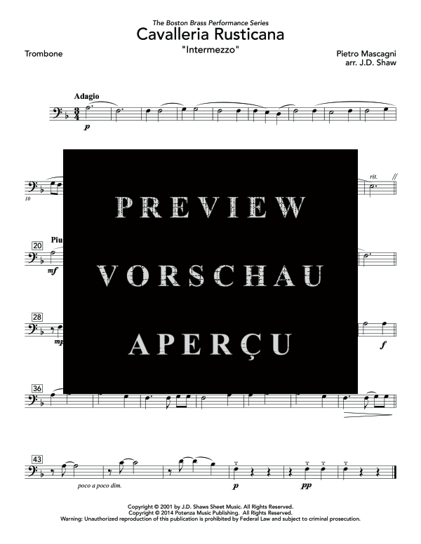 Produktgalerie: Seite 10 von 11 Cavalleria Rusticana, , (Blechbläser Quintett)