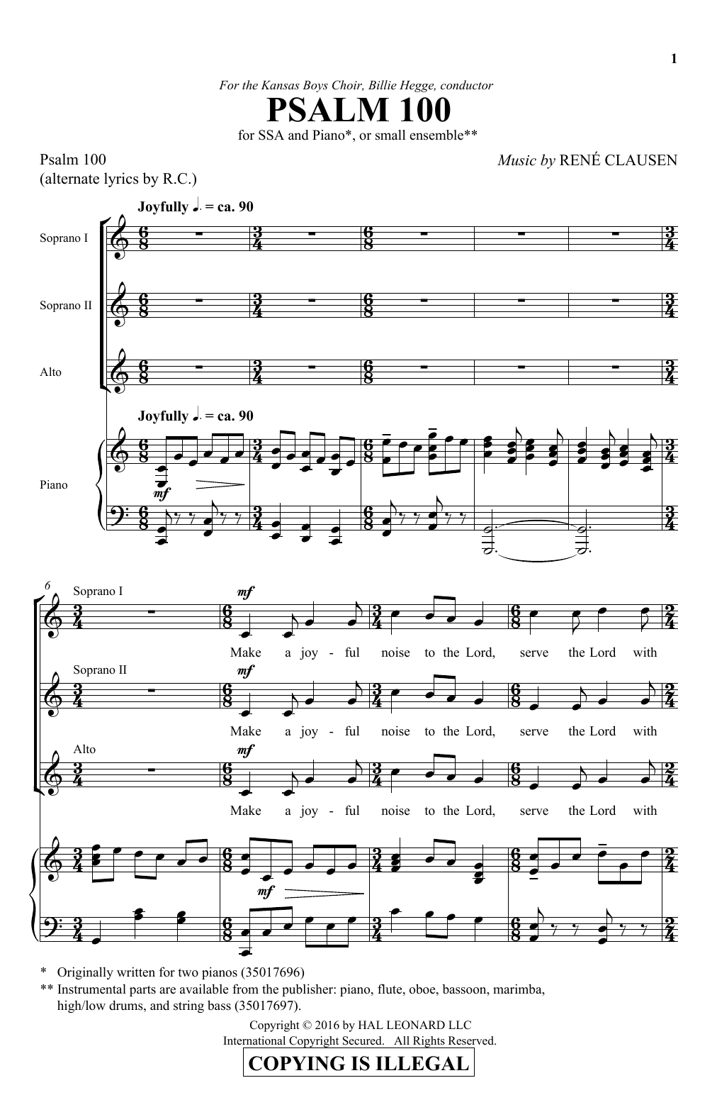 Produktgalerie: Seite 1 von 1 Psalm 100, Rene Clausen, Chor