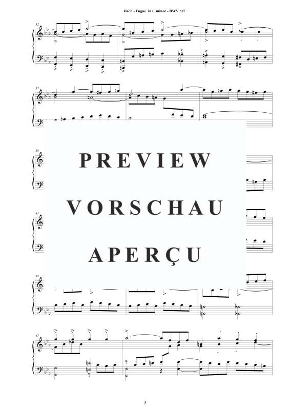 Produktgalerie: Seite 4 von 9 Fuge in C-Moll BWV 537b, , Klavier Solo