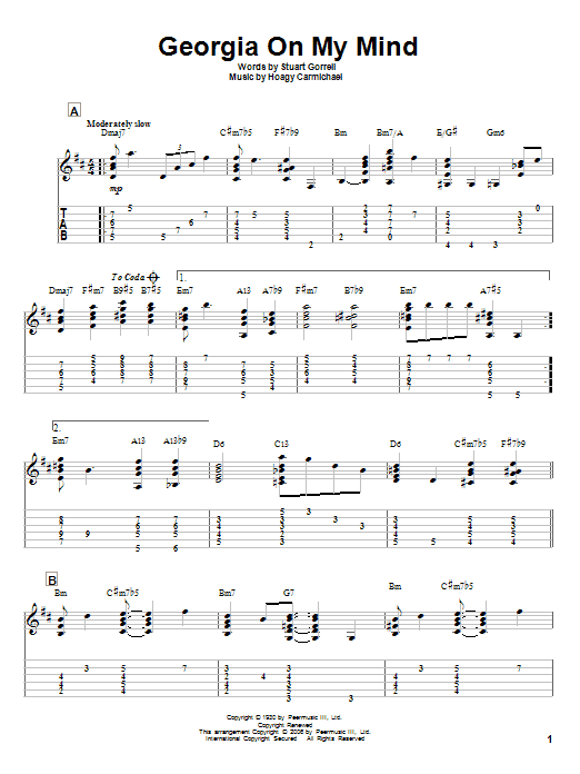 Produktgalerie: Seite 1 von 1 Georgia On My Mind, Ray Charles, Gitarre