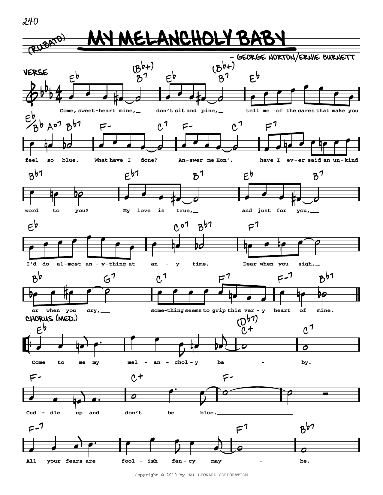 Produktbild zu: My Melancholy Baby (arr. Robert Rawlins)